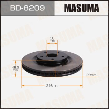 Диск тормозной MASUMA front SUBARU FORESTER / SK9 18- MASUMA BD8209