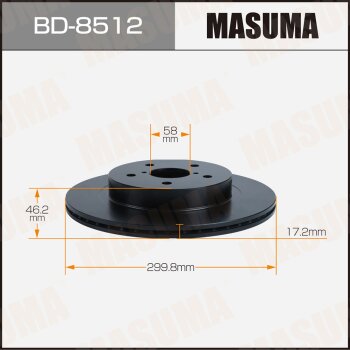 Диск тормозной  rear SUBARU FORESTER / SL MASUMA BD8512