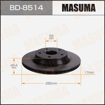 Диск тормозной MASUMA rear SUBARU FORESTER / SK9 18- [уп2] MASUMA BD8514