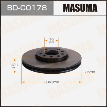 Диск тормозной MASUMA front GENERAL MOTORS VECTRA-C -08 [уп2] MASUMA BDC0178