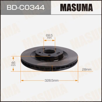 Диск тормозной MASUMA front HAVAL DARGO / 20 22- MASUMA BDC0344