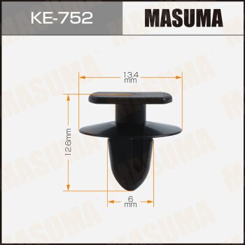 Клипса автомобильная (автокрепеж) MASUMA 752-KE [уп50] MASUMA KE752