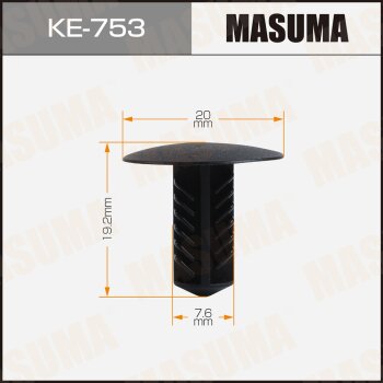Клипса автомобильная (автокрепеж) MASUMA 753-KE [уп50] MASUMA KE753