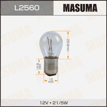 Лампа цок MASUMA 12v 21+5W BAY15d S25 двухконтактная [уп2] MASUMA L2560