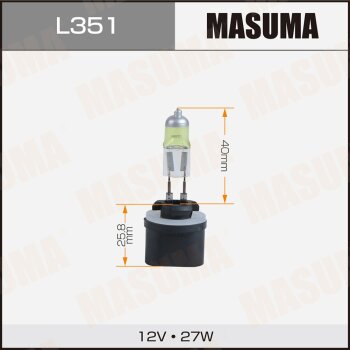 Лампа галогенная  YELLOWGLOW H27W/1 12V (2800K) MASUMA L351