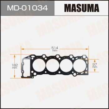 Прокладка Головки блока MASUMA 2TZ-TE (графит-эластомер) Толщина 160 мм (1/10) MASUMA MD01034