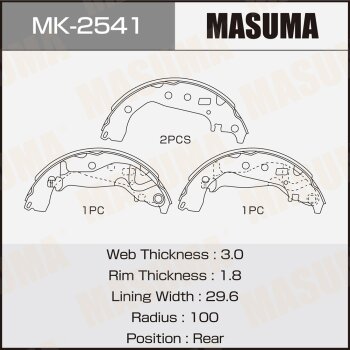 Колодки барабанные MASUMA TOYOTA VITZ / KSP130 (1/20) MASUMA MK2541