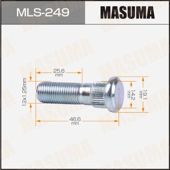 Шпилька MASUMA 12x125мм L=466мм / Subaru MASUMA MLS249