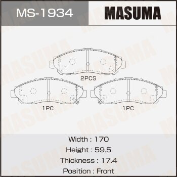 Колодки дисковые MASUMA front MASUMA MS1934