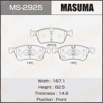 Колодки дисковые MASUMA front MASUMA MS2925