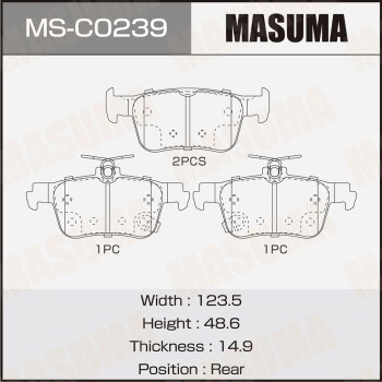 Колодки дисковые  rear MASUMA MSC0239