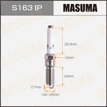 Свеча зажигания MASUMA IRIDIUM+PLATINUM (ILNFR9B7G) MASUMA S163IP
