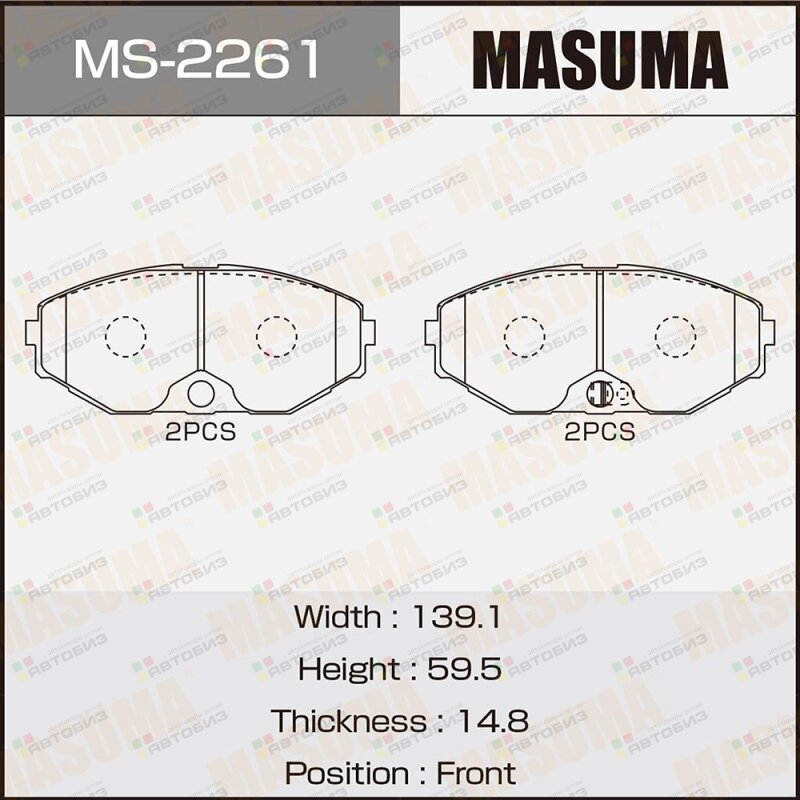Колодки тормозные дисковые MASUMA MS2261