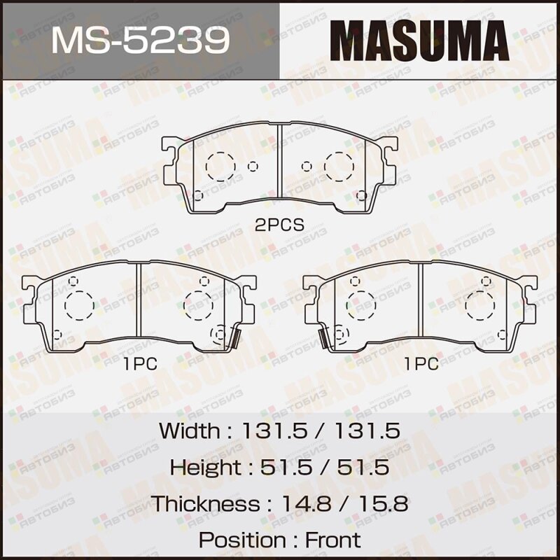 Колодки  дисковые Masuma  MS-5239 / AN-447wk MASUMA MS5239