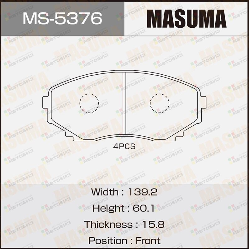 Колодки тормпер MASUMA MS5376