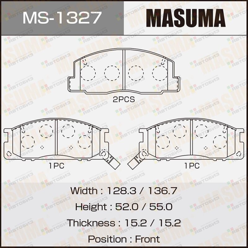 Колодки дисковые MASUMA MS1327