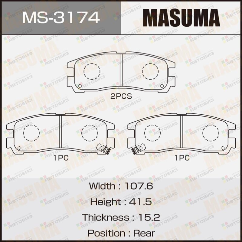 Колодки тормзад MASUMA MS3174