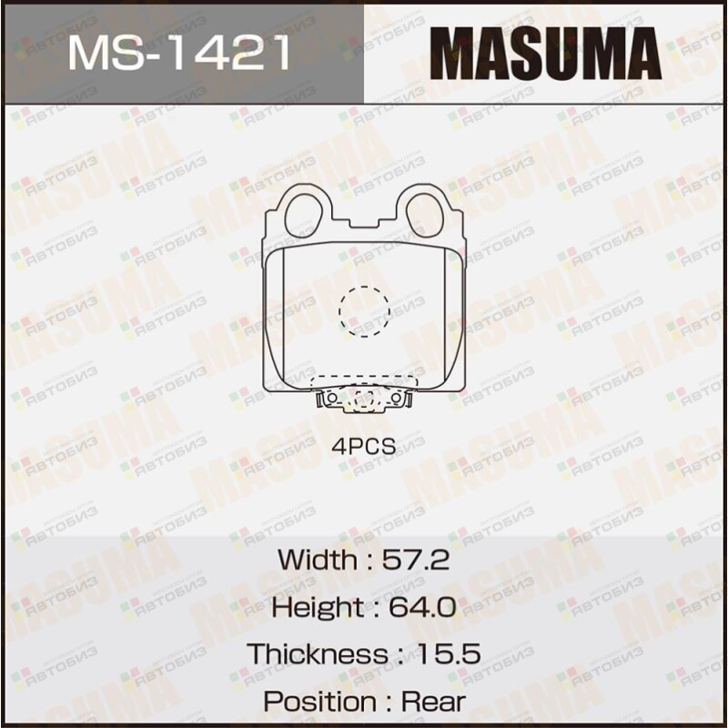 Колодки тормзад MASUMA MS1421