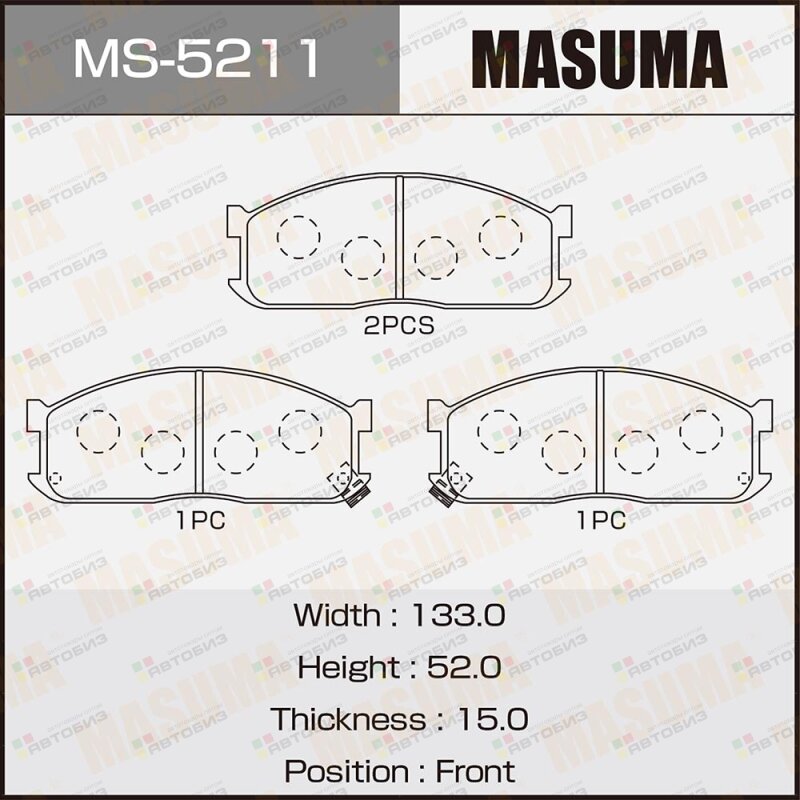 Колодки тормпер MASUMA MS5211