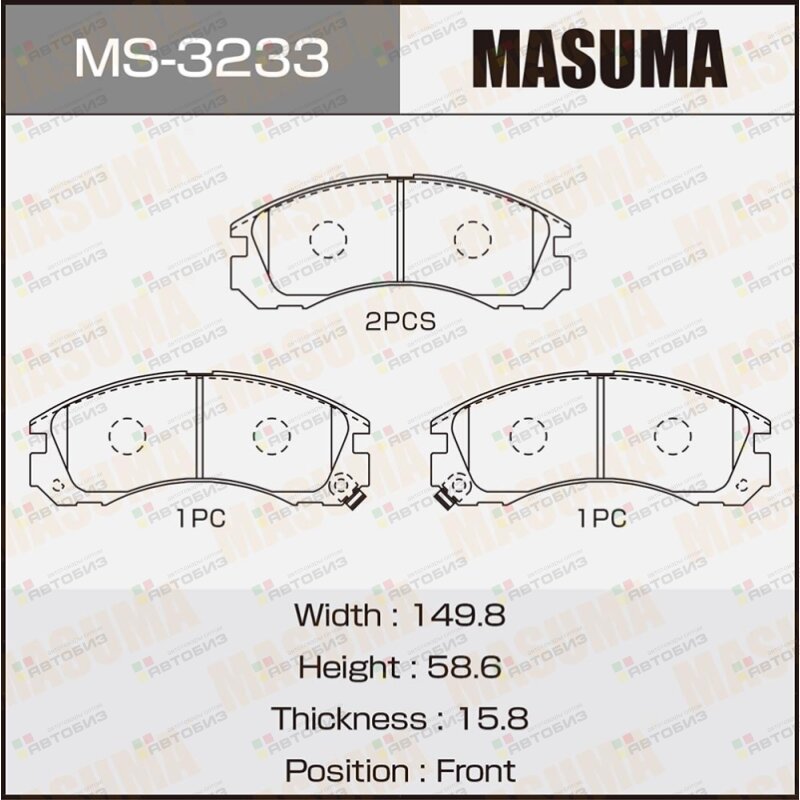 Колодки дисковые MASUMA AN-601WK NP3001 P54017 front (1/12) MASUMA MS3233
