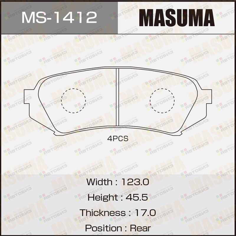 Колодки тормзад MASUMA MS1412