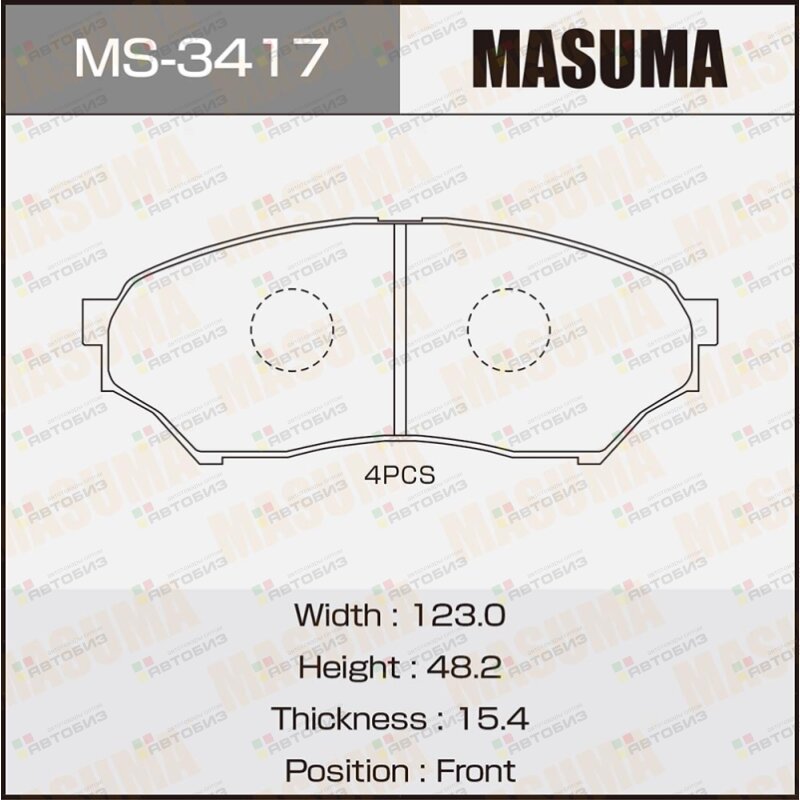 Колодки тормпер MASUMA MS3417