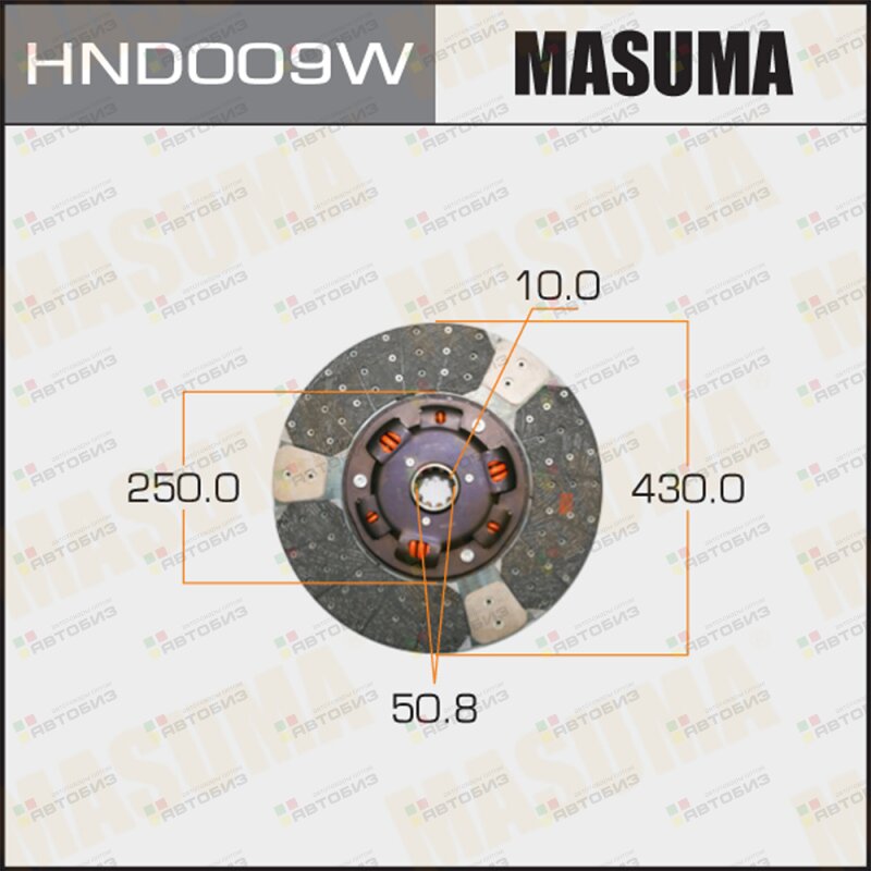 Диск сцепления MASUMA 430*250*10*508 (1/2) MASUMA HND009W