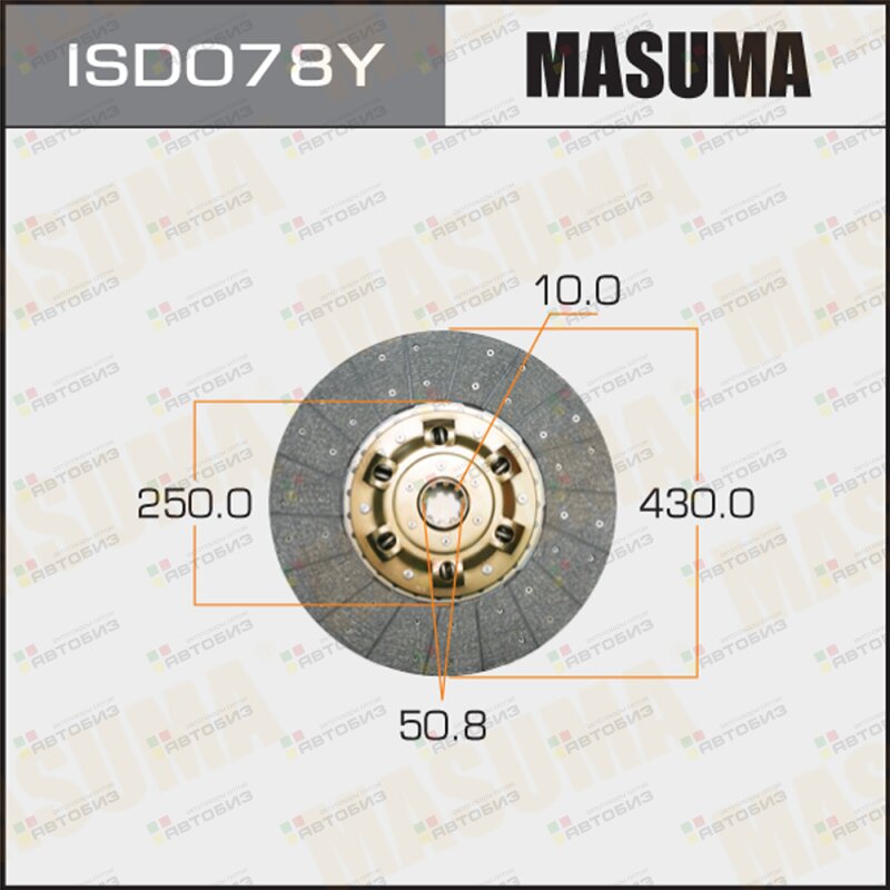 Диск сцепления MASUMA 430*250*10*508 (1/2) MASUMA ISD078Y