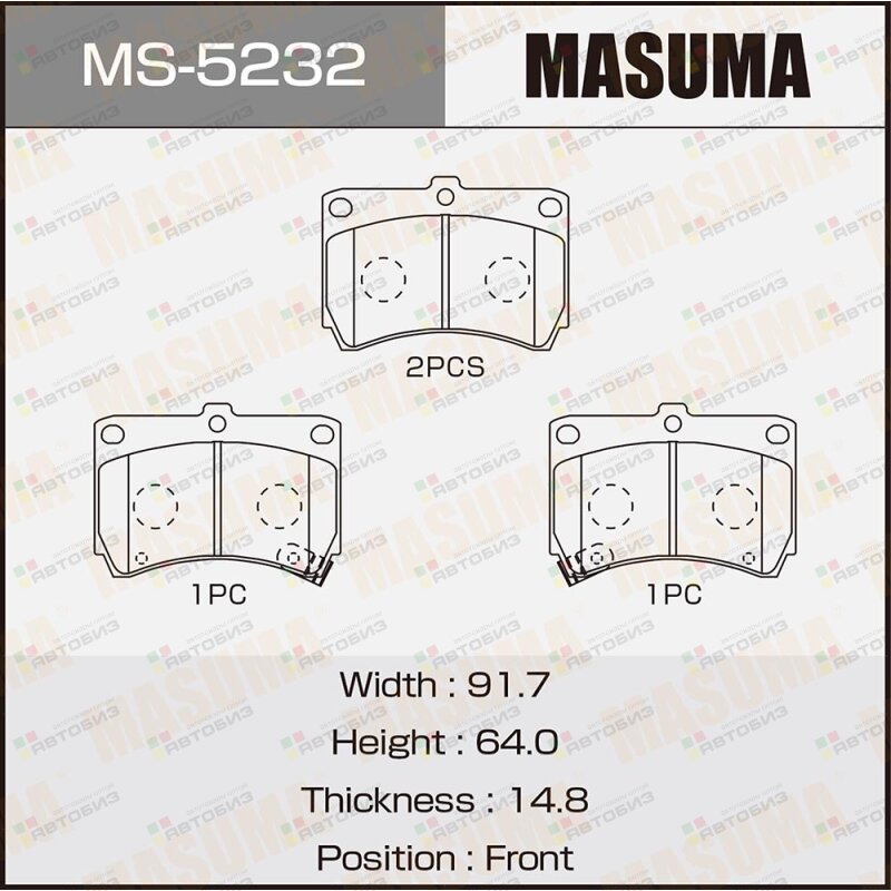 Колодки дисковые MASUMA AN-298WK NP5010 P49016 front (1/12) MASUMA MS5232
