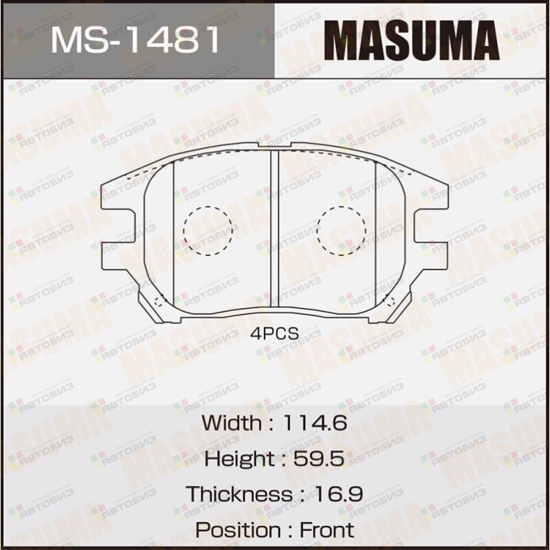 Колодки дисковые MASUMA AN-678WK NP1076 P56050 front (1/12) MASUMA MS1481