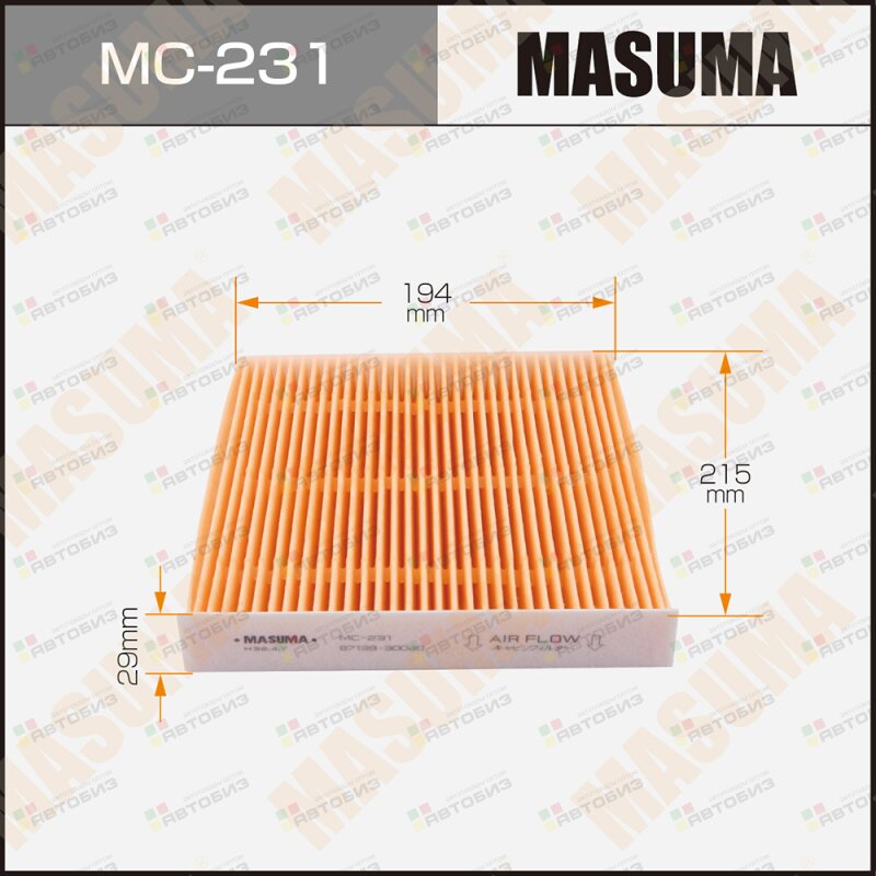 Салонный фильтр AC-108E MASUMA (1/40) MASUMA MC231