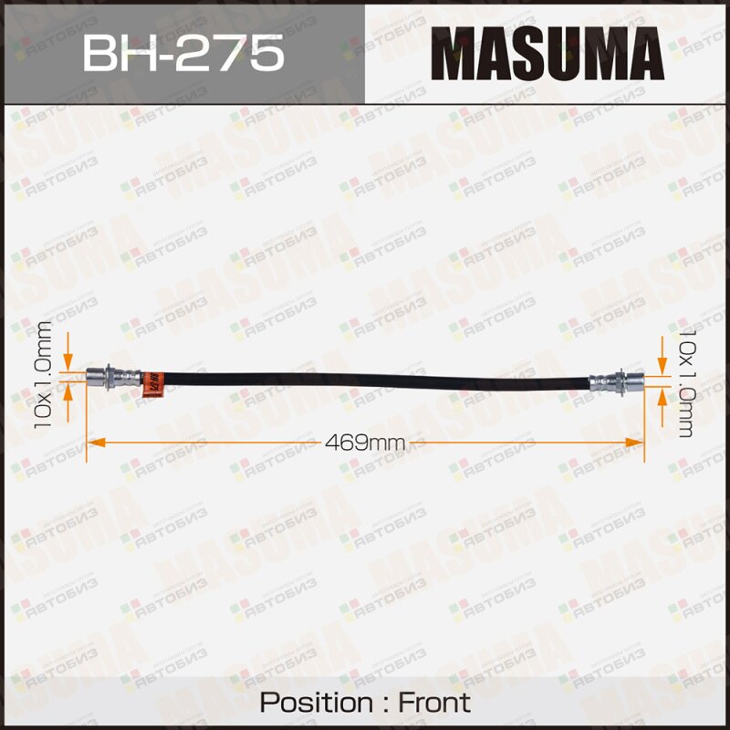 Шланг тормозной  T- /front/ HiLux Surf 00 106 YN100 105 MASUMA BH275