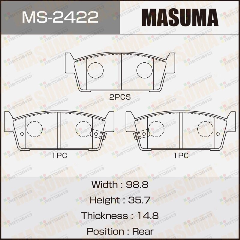 Колодки дисковые Masuma MASUMA MS2422