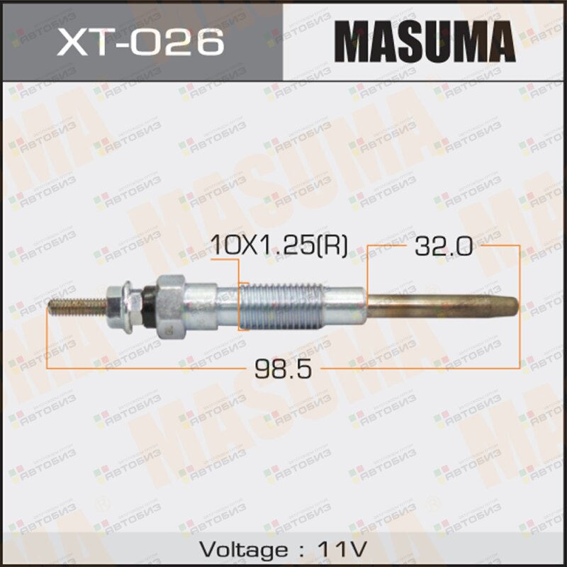 Свеча накаливания Masuma   PT-151 /2L 2L-T 3L     (1/10/100) MASUMA XT026