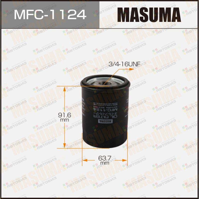 MFC-1124_фильтр масляный Suzuki Jimny 13i 4WD 98 MASUMA MFC1124