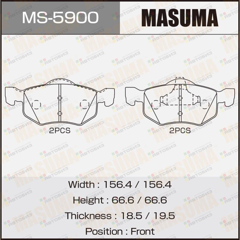 Колодки  Дисковые   5900 16 Masuma арт MS5900 MASUMA MS5900