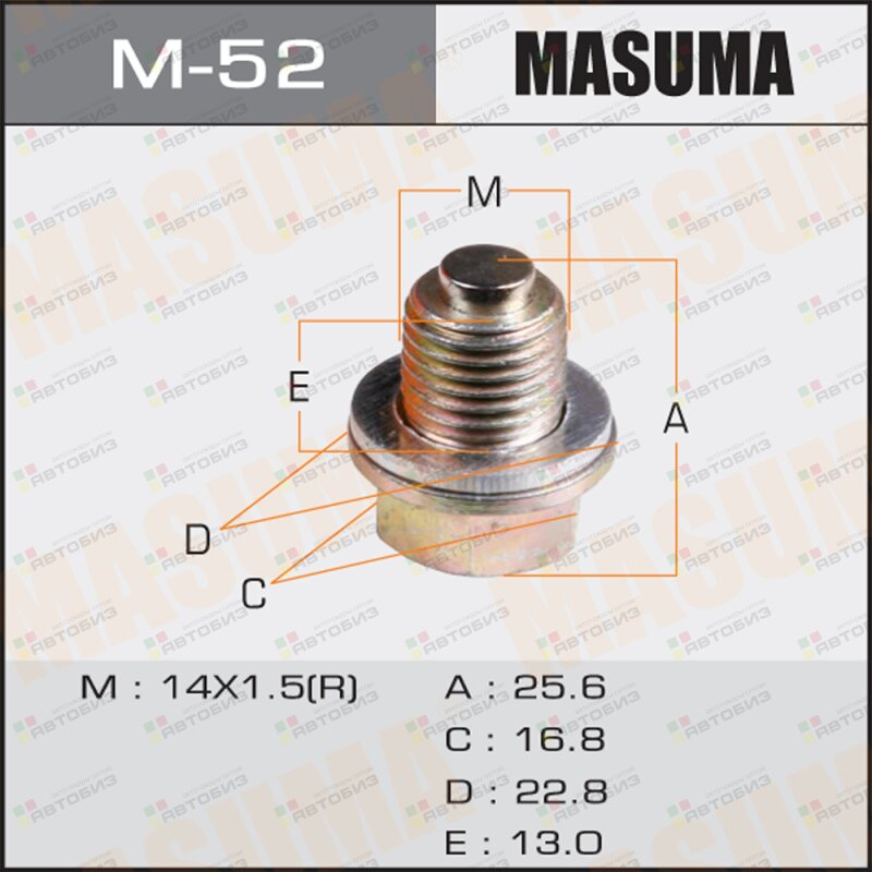 M-52_пробка поддона Hyundai Accent 95/Elantra 96/Sonata 94/Tucson MASUMA M52