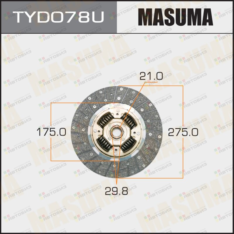 Tyd078u_ диск Сцепления Toyota Land Cruiser 34Td 87-90/42D 90-97 Ma MASUMA TYD078U