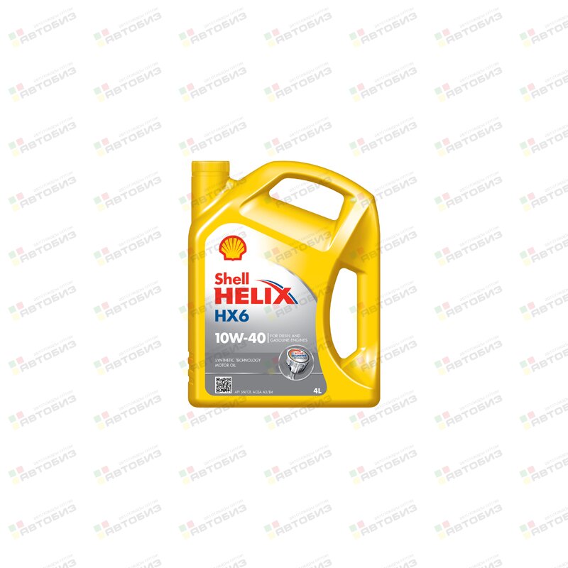 Shell HELIX HX 6 /premium/ 10W40 SL/CF 4л (Минерал с синтдобавками) Желтая (1/4) SHELL LHEL085B13