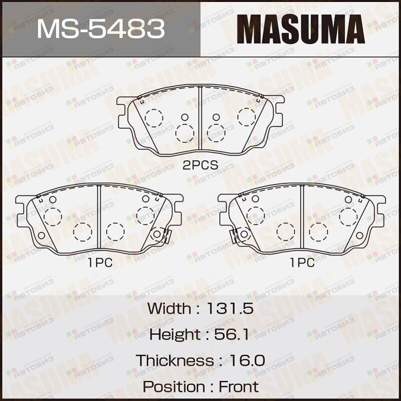 Колодки тормозные перед мазда 6 18 02-07 MASUMA MS5483