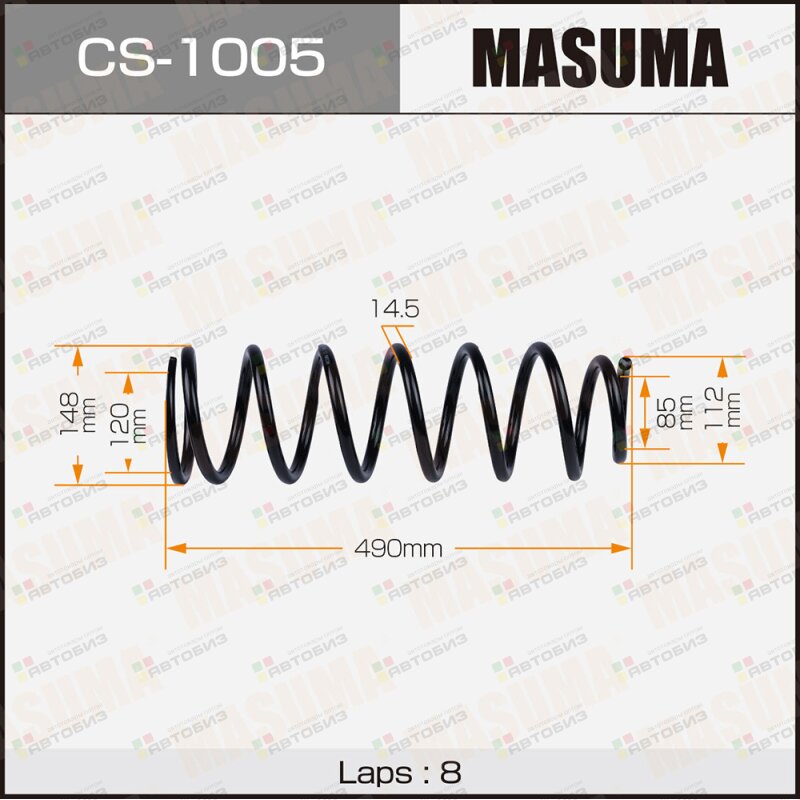 Пружина Пер Toyota Land Cruiser 80 90-98 Masuma арт CS-1005 MASUMA CS1005