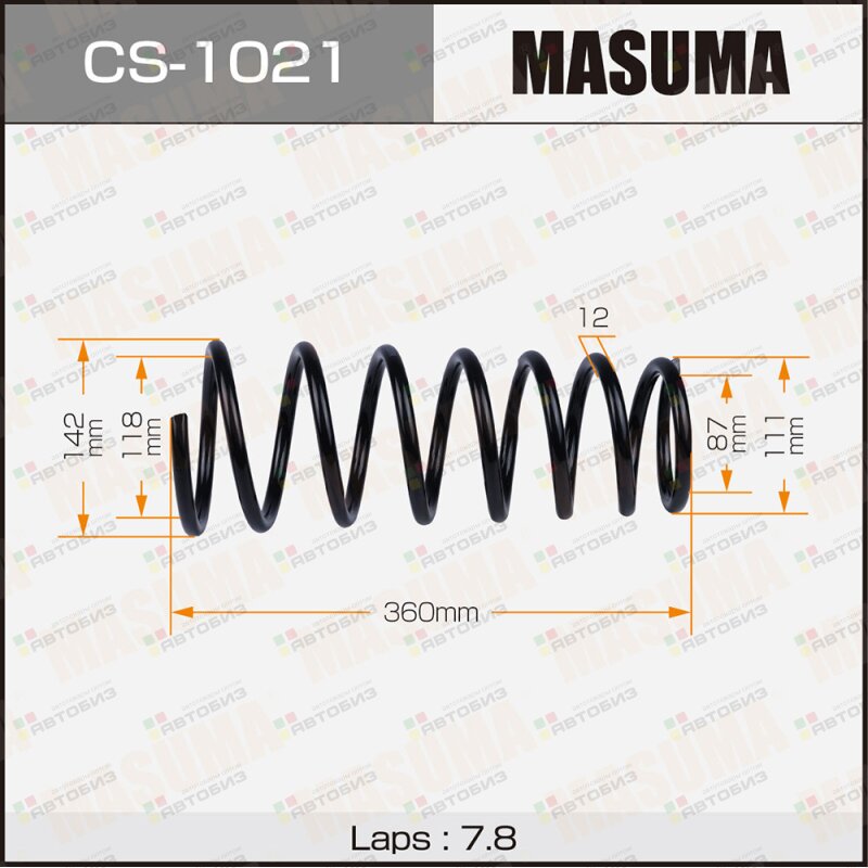 Пружина подвески MASUMA rear CALDINA/ ST195 MASUMA CS1021