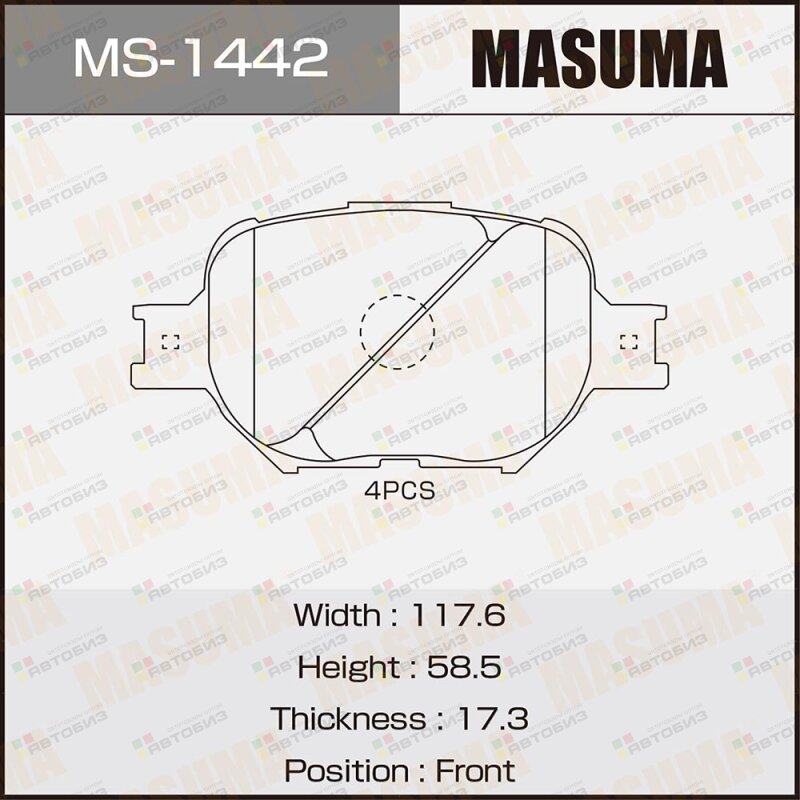 Колодки тормпер MASUMA MS1442