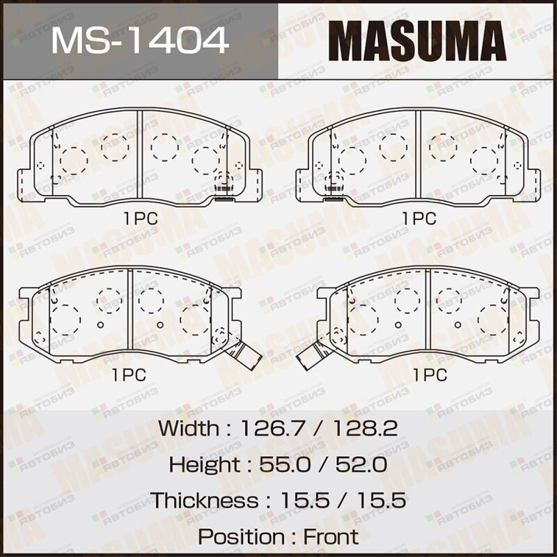 Колодки тормпер MASUMA MS1404