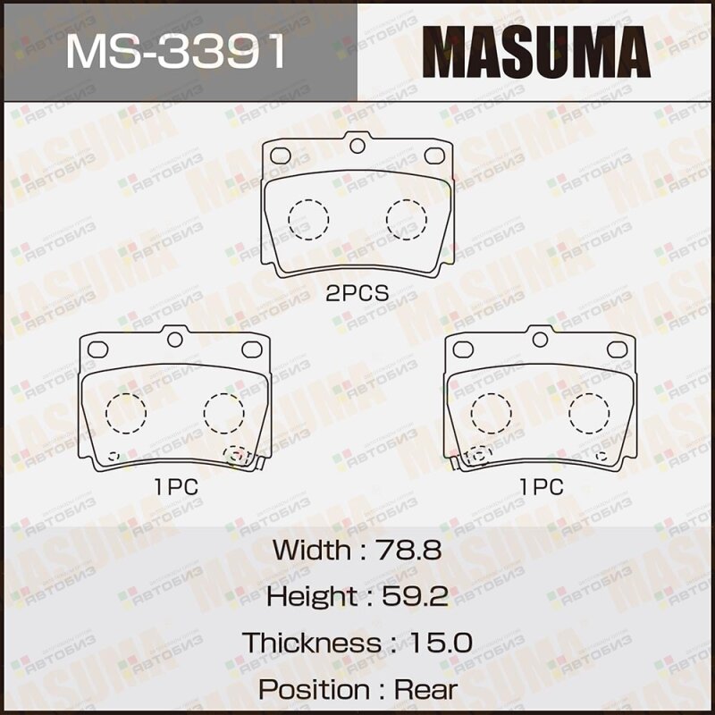 Колодки тормзад MASUMA MS3391