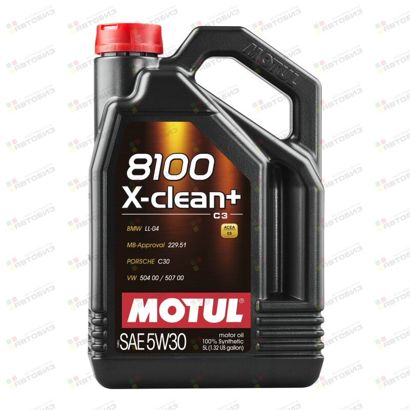 Масло моторное MOTUL 8100 X-clean+ 5W30 C3 синтетика 5л (1/4) MOTUL 111684