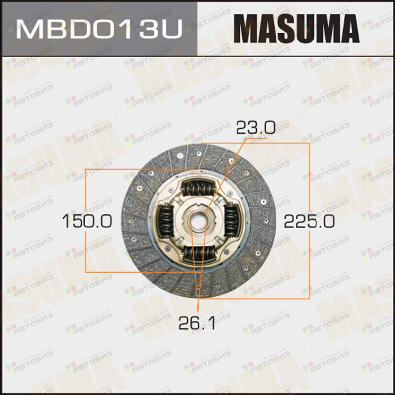 Mbd013u_ диск Сцепления Mitsubishi Pajero 25D-28D 86  /L200/L300 2 MASUMA MBD013U