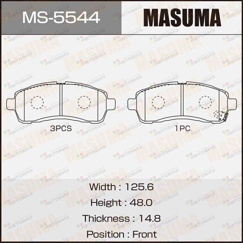 Колодки тормозные дисковые MASUMA MS5544