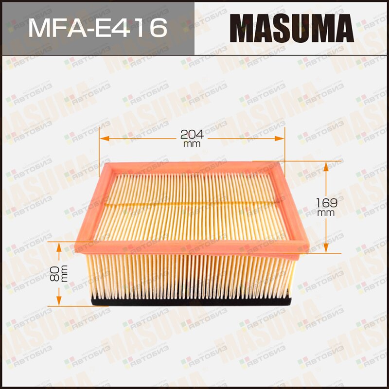 Воздушный фильтр MASUMA LHD PEUGEOT/ 206/ V1600 V2000 98- (1/20) MASUMA MFAE416