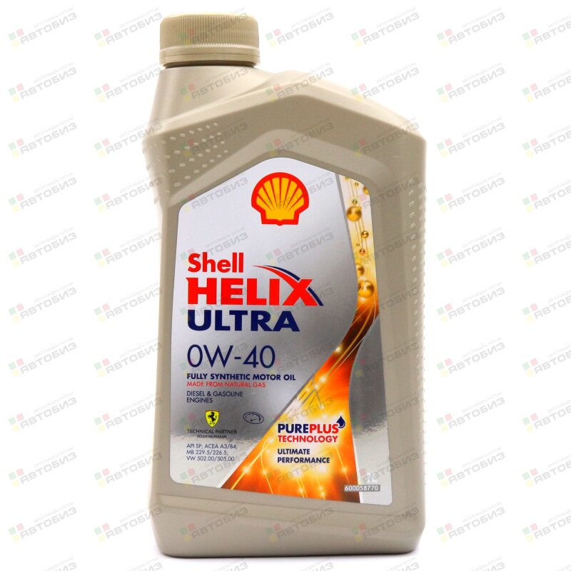Масло моторное SHELL Helix Ultra 0W40 SN/CF A3/B4 синтетика 1л (1/12) SHELL 550055859